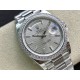 Rolex-DayDate 40mm Pres SS/SS Patterned Silver Stk Flut EWF VR3255