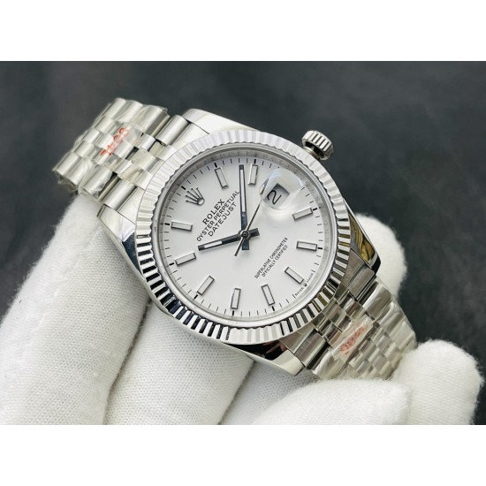 Rolex-Datejust 126334 41mm Jub Flt 904L SS/SS White/Stk VRF VS3235