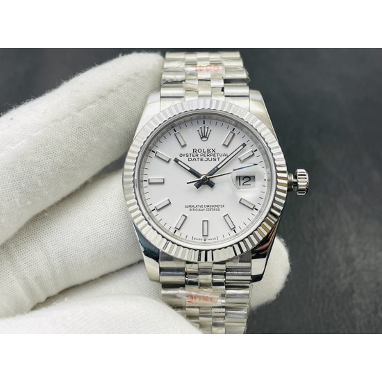 Rolex-Datejust 126334 41mm Jub Flt 904L SS/SS White/Stk VRF VS3235