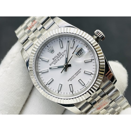Rolex-Datejust 126334 41mm Jub Flt 904L SS/SS White/Stk VRF VS3235